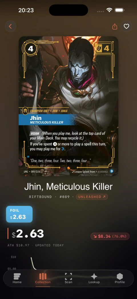Riftbound 卡牌 Jhin, Meticulous Killer 的详情