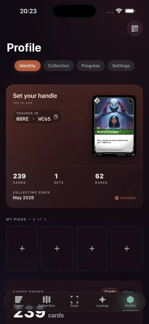 Trainer Pass 藏家主页卡片