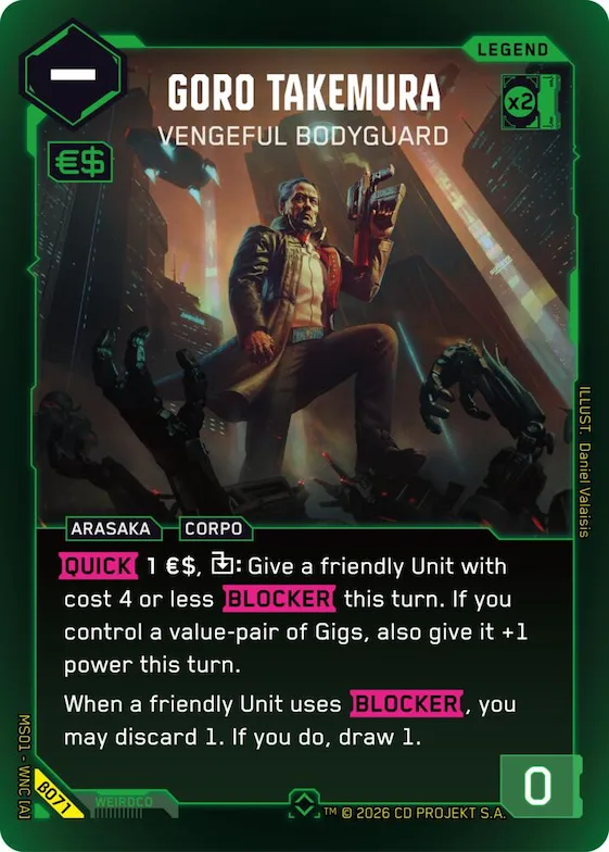 Goro Takemura - Vengeful Bodyguard (Rare) #b71 – Welcome to Night City - Beta