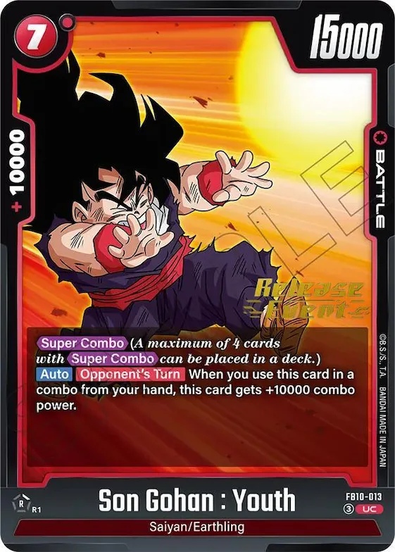 Son Gohan : Youth - FB10-013 #fb10-013 – Cross Force Release Event Cards