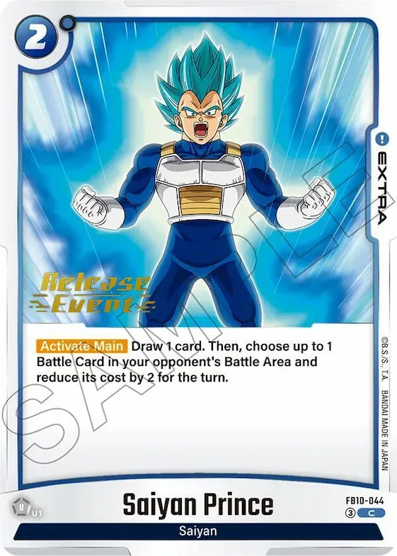 Saiyan Prince #fb10-044 – Cross Force Release Event Cards