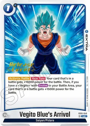 Vegito Blue's Arrival #fb10-046 – Cross Force Release Event Cards