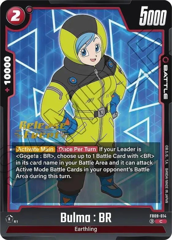 Bulma : BR #fb9-014 – Dual Evolution Release Event Cards