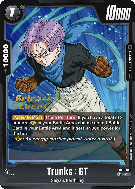 Trunks : GT - FB09-108 #fb9-108 – Dual Evolution Release Event Cards