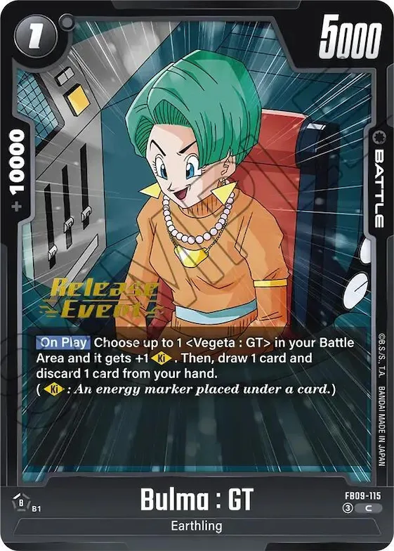 Bulma : GT #fb9-115 – Dual Evolution Release Event Cards
