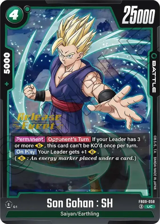 Son Gohan : SH - FB09-058 #fb9-058 – Dual Evolution Release Event Cards