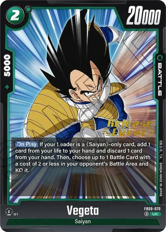 Vegeta - FB09-070 #fb9-070 – Dual Evolution Release Event Cards