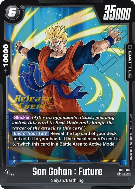Son Gohan : Future #fb9-106 – Dual Evolution Release Event Cards
