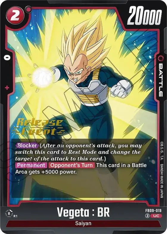 Vegeta : BR - FB09-019 #fb9-019 – Dual Evolution Release Event Cards