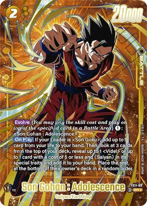 Son Gohan : Adolescence - FS11-09 (Gold) #fs11-09 – Starter Deck EX: The Phase of Evolution