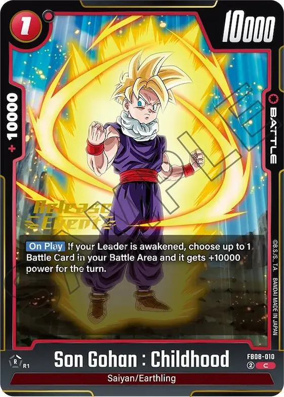 Son Gohan : Childhood - FB08-010 #fb8-010 – Saiyan's Pride Release Event Cards