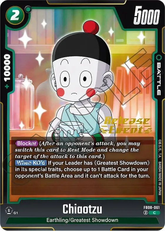 Chiaotzu #fb8-061 – Saiyan's Pride Release Event Cards