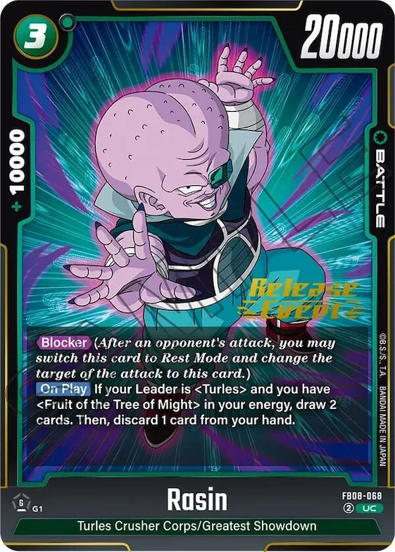 Rasin #fb8-068 – Saiyan's Pride Release Event Cards