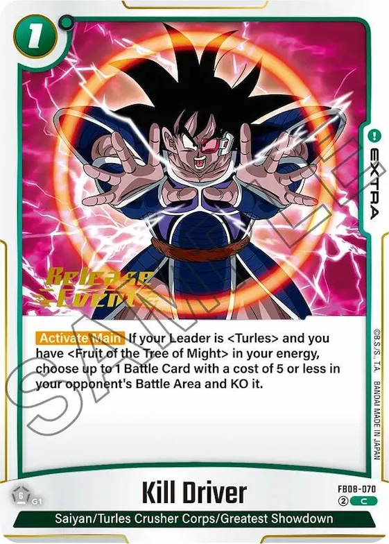 Kill Driver #fb8-070 – Saiyan's Pride Release Event Cards