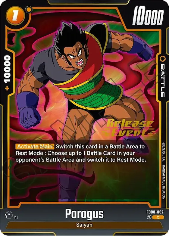 Paragus - FB08-082 #fb8-082 – Saiyan's Pride Release Event Cards