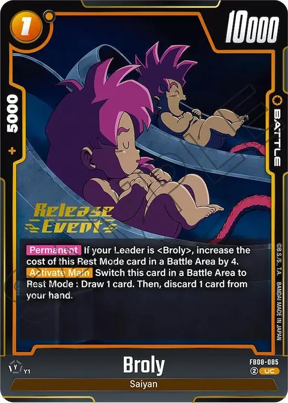 Broly - FB08-085 #fb8-085 – Saiyan's Pride Release Event Cards