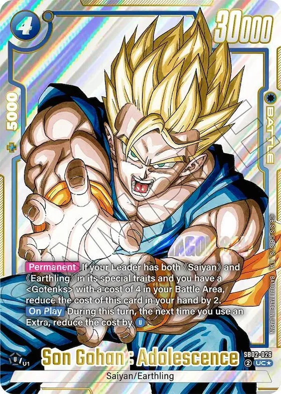 Son Gohan : Adolescence (Alternate Art) #sb2-026 – Manga Booster 02
