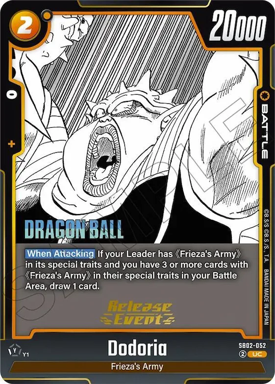Dodoria #sb2-052 – Manga Booster 02 Release Event Cards
