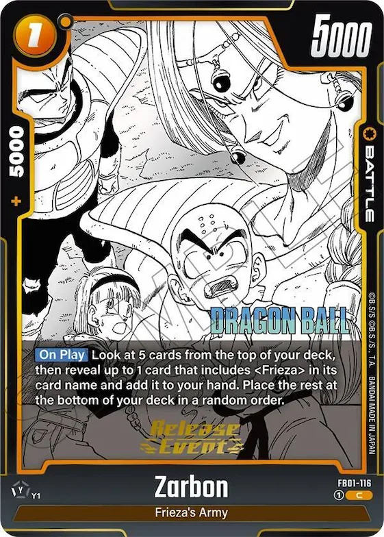 Zarbon - FB01-116 #fb1-116 – Manga Booster 02 Release Event Cards