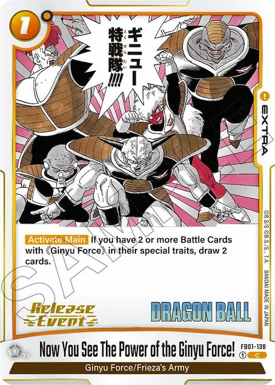 Now You See The Power of the Ginyu Force! #fb1-138 – Manga Booster 02 Release Event Cards