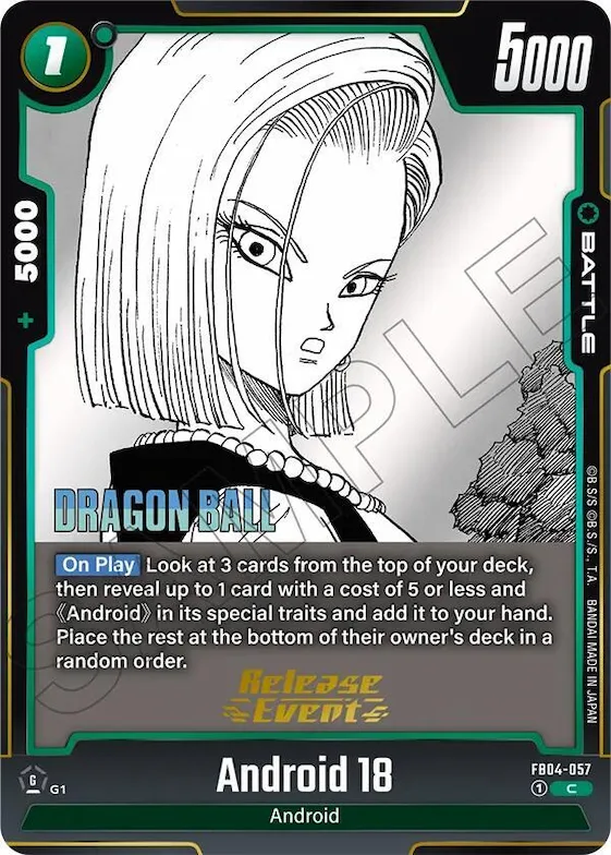 Android 18 #fb4-057 – Manga Booster 02 Release Event Cards