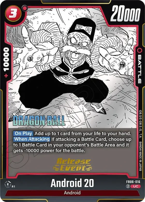 Android 20 #fb6-016 – Manga Booster 02 Release Event Cards