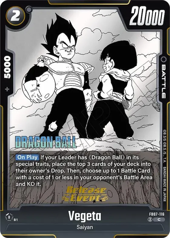 Vegeta - FB07-116 #fb7-116 – Manga Booster 02 Release Event Cards