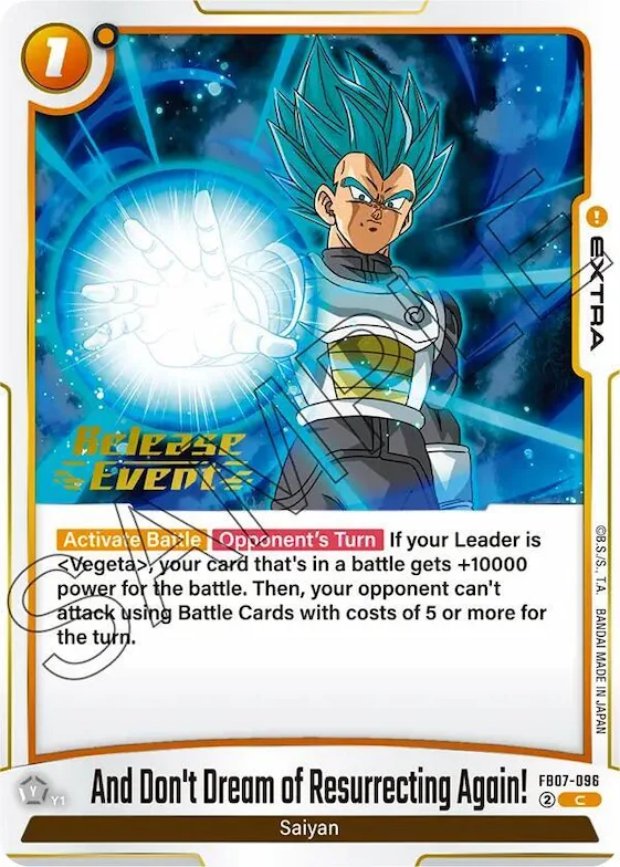 And Don't Dream of Resurrecting Again! #fb7-096 – Wish For Shenron Release Event Cards