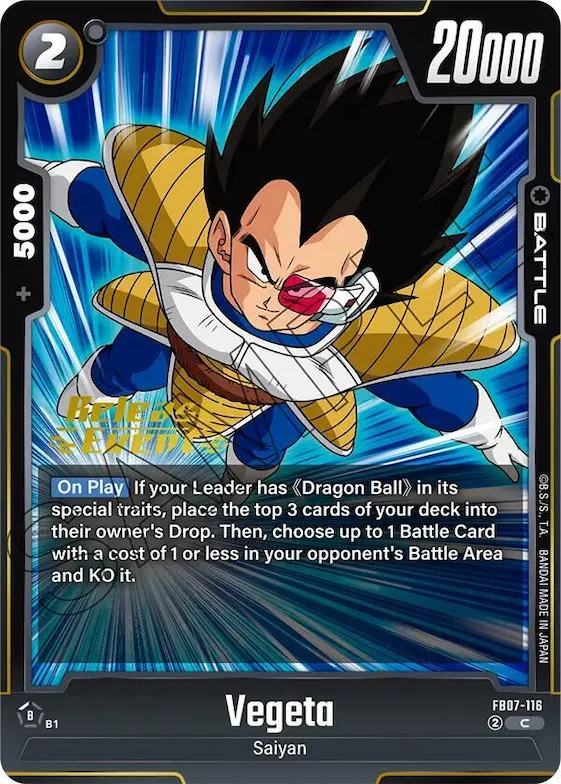 Vegeta #fb7-116 – Wish For Shenron Release Event Cards