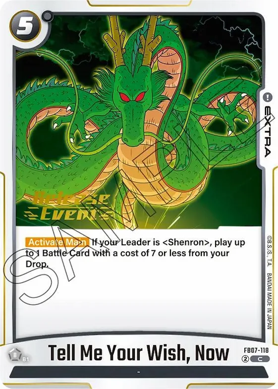 Tell Me Your Wish, Now #fb7-118 – Wish For Shenron Release Event Cards