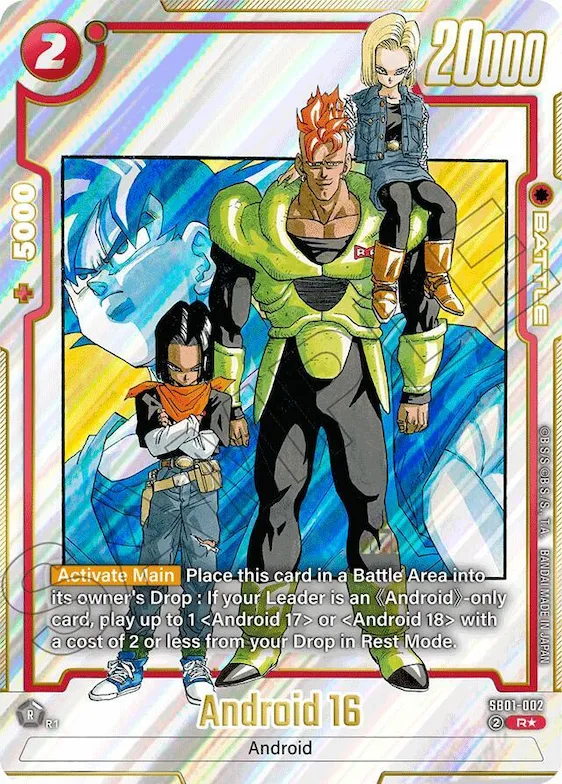 Android 16 (Alternate Art) #sb1-002 – Manga Booster 01