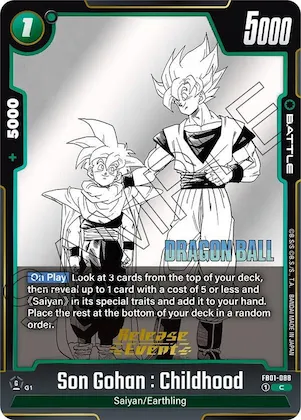 Son Gohan : Childhood #fb1-088 – Manga Booster 01 Release Event Cards