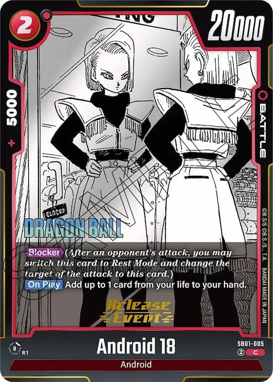 Android 18 - SB01-005 #sb1-005 – Manga Booster 01 Release Event Cards