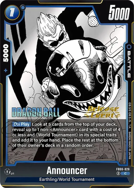 Announcer #fb6-026 – Manga Booster 01 Release Event Cards