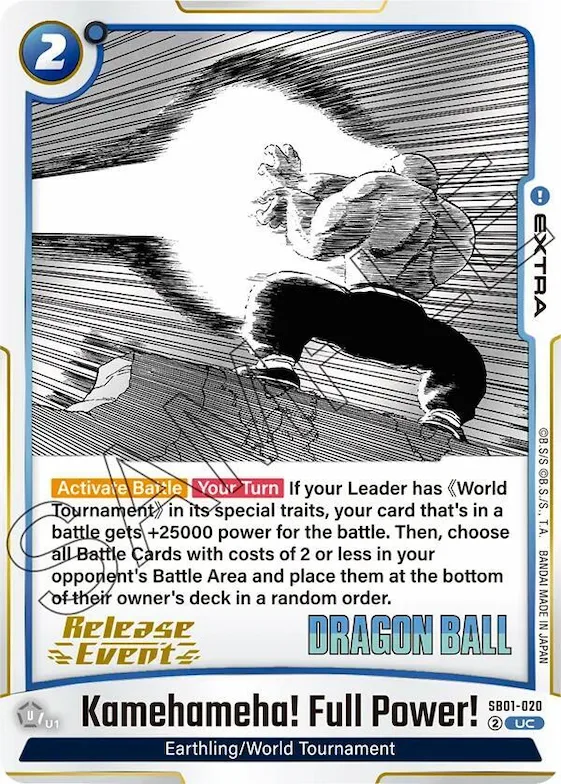 Kamehameha! Full Power! #sb1-020 – Manga Booster 01 Release Event Cards