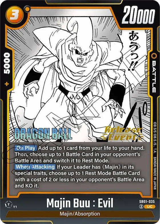 Majin Buu : Evil - SB01-035 #sb1-035 – Manga Booster 01 Release Event Cards