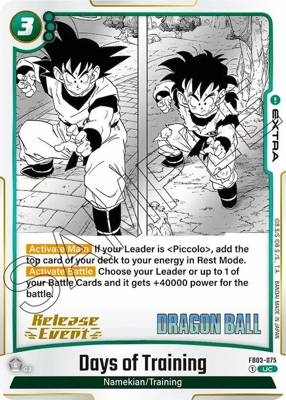 Days of Training #fb3-075 – Manga Booster 01 Release Event Cards