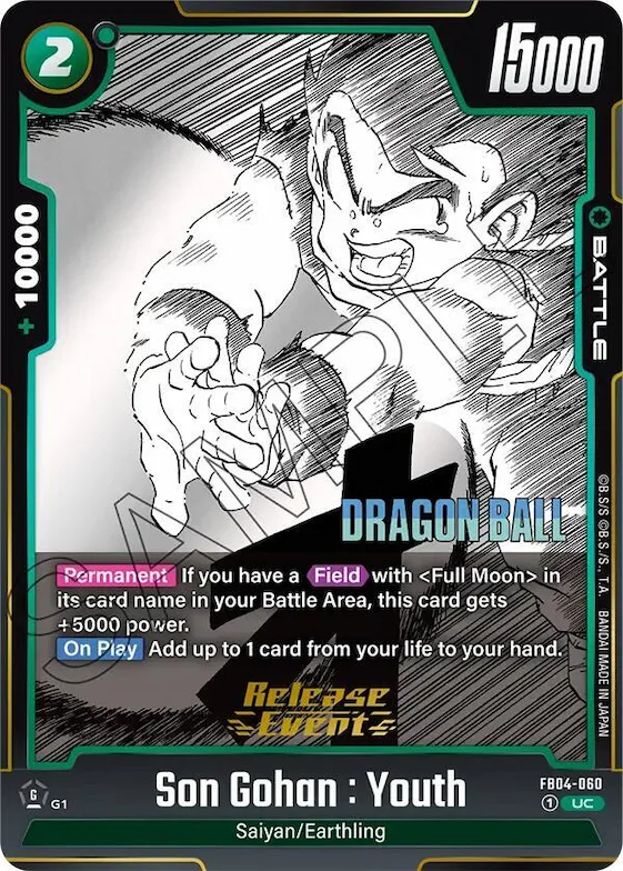 Son Gohan : Youth #fb4-060 – Manga Booster 01 Release Event Cards