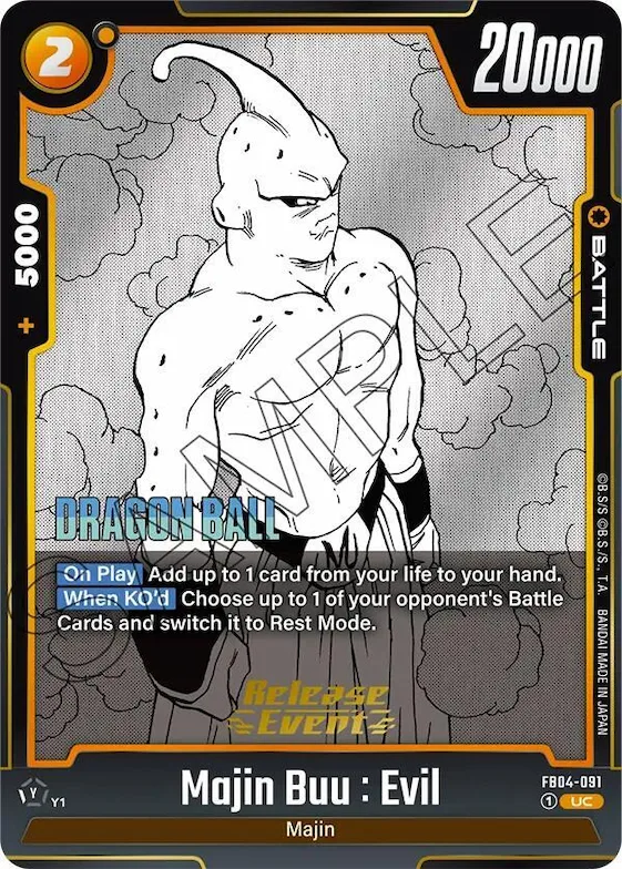 Majin Buu : Evil - FB04-091 #fb4-091 – Manga Booster 01 Release Event Cards