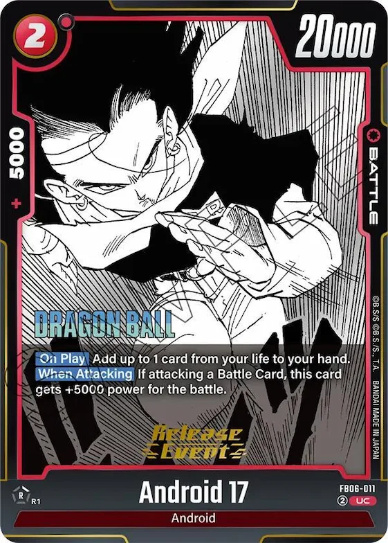 Android 17 - FB06-011 #fb6-011 – Manga Booster 01 Release Event Cards