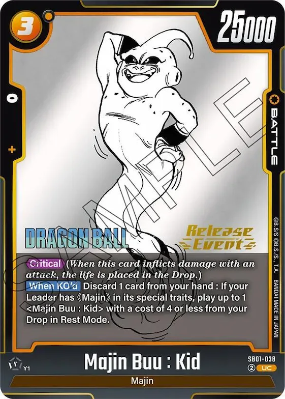Majin Buu : Kid - SB01-038 #sb1-038 – Manga Booster 01 Release Event Cards