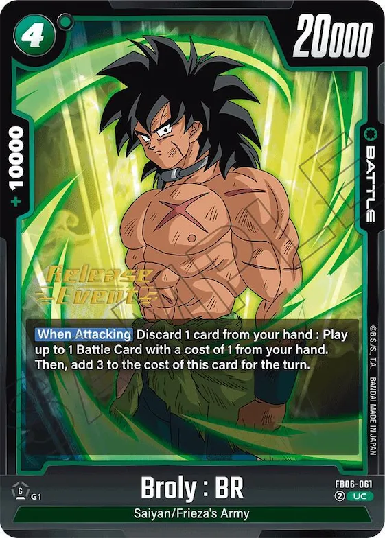 Broly : BR - FB06-061 #fb6-061 – Rivals Clash Release Event Cards