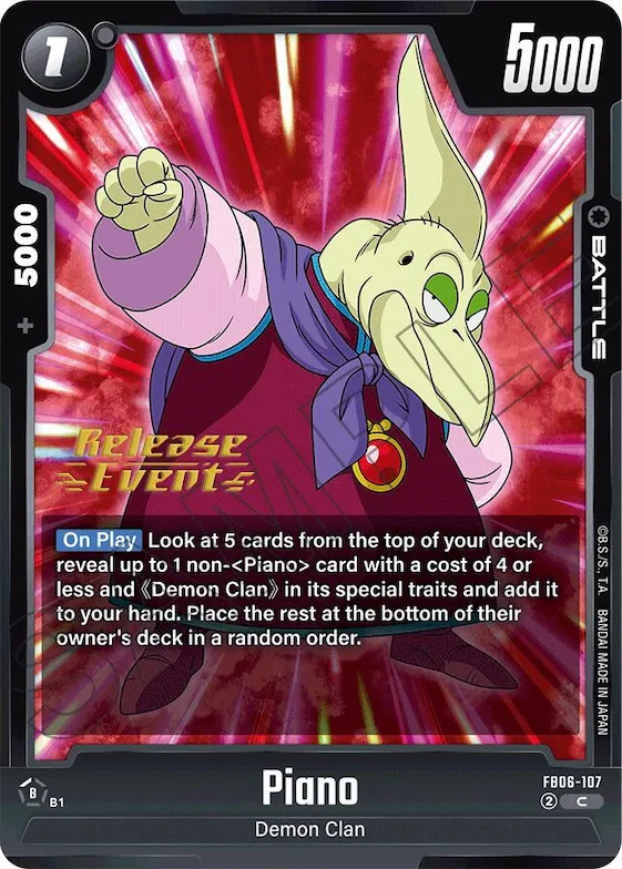 Piano - FB06-107 #fb6-107 – Rivals Clash Release Event Cards