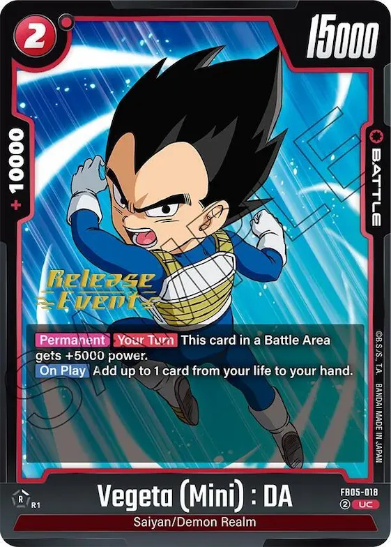 Vegeta (Mini) : DA #fb5-018 – New Adventure Release Event Cards