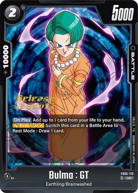 Bulma : GT #fb5-110 – New Adventure Release Event Cards