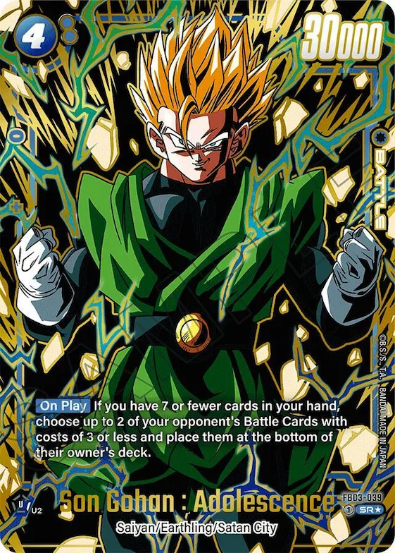 Son Gohan : Adolescence (Alternate Art) #fb3-039 – Raging Roar Alternate Art Reprints