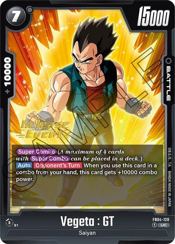 Vegeta : GT #fb4-120 – Ultra Limit Release Event Cards
