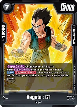 Vegeta : GT #fb4-120 – Ultra Limit Release Event Cards