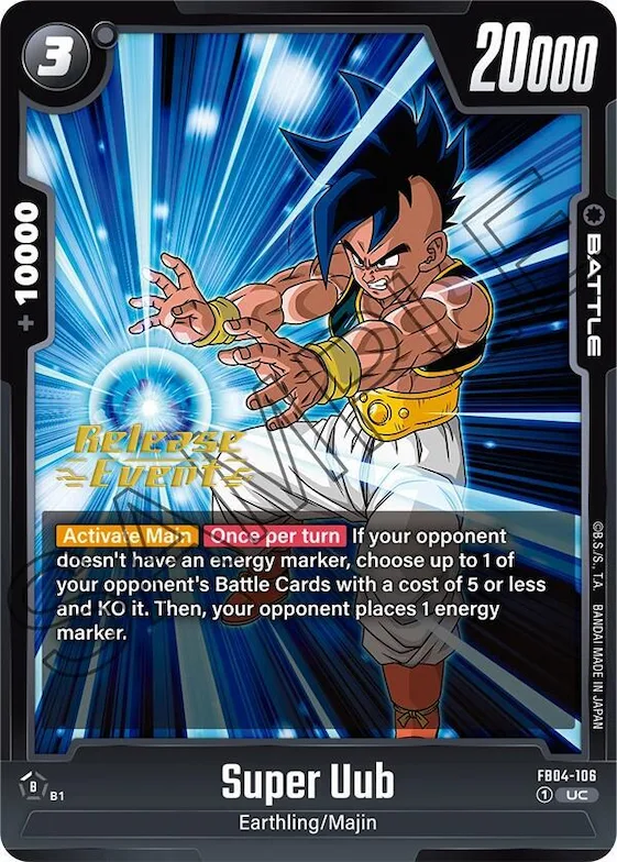 Super Uub #fb4-106 – Ultra Limit Release Event Cards