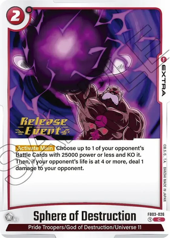 Sphere of Destruction #fb3-026 – Raging Roar Release Event Cards
